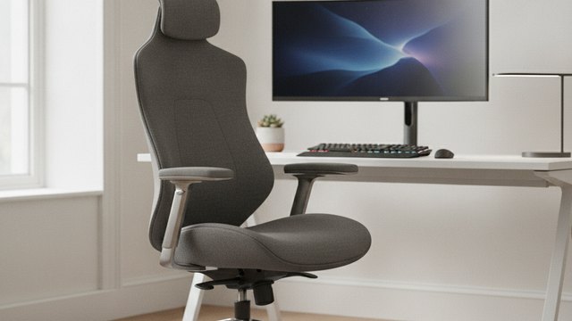 Ergonomic gaming chair at a desk setup